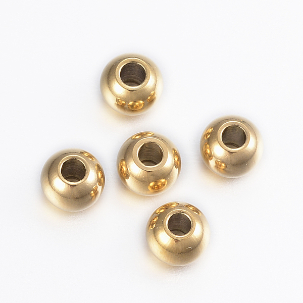 PandaHall Ion Plating(IP) 304 Stainless Steel Beads, Round, Golden, 6x5mm, Hole: 2mm 304 Stainless Steel Round
PandaHall Ion Plating(IP) 304 Stainless Steel Beads, Round, Golden, 6x5mm, Hole: 2mm 304 Stainless Steel Round