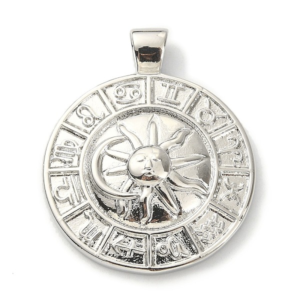 PandaHall Rack Plating Brass Pendants, Lead Free & Cadmium Free, Flat Round with Sun & Twelve Constellations, Platinum, 34.5x28.5x5.5mm...
PandaHall Rack Plating Brass Pendants, Lead Free & Cadmium Free, Flat Round with Sun & Twelve Constellations, Platinum, 34.5x28.5x5.5mm...