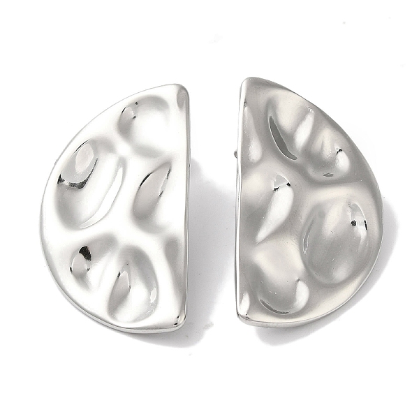 PandaHall 304 Stainless Steel Stud Earrings for Women, Hammered Half Round, Stainless Steel Color, 38x21mm 304 Stainless Steel Half Round
PandaHall 304 Stainless Steel Stud Earrings for Women, Hammered Half Round, Stainless Steel Color, 38x21mm 304 Stainless Steel Half Round