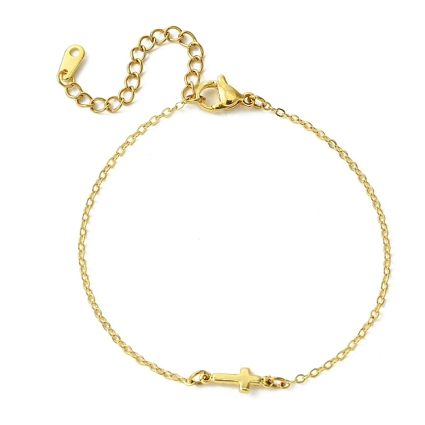 PandaHall Cross Brass Link Bracelets, Cable Chain Bracelets for Women, Golden, 7-1/4 inch(18.3cm) Brass Cross
PandaHall Cross Brass Link Bracelets, Cable Chain Bracelets for Women, Golden, 7-1/4 inch(18.3cm) Brass Cross