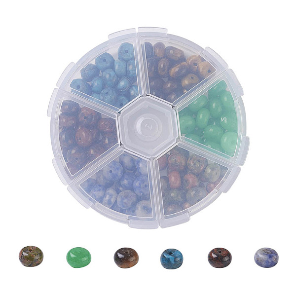 PandaHall Natural Mixed Stone Beads Set, Unakite & Blue Agate & Blue Spot Jasper & Mahogany Obsidian & Tiger Eye & Malaysia Jade, Rondelle...
PandaHall Natural Mixed Stone Beads Set, Unakite & Blue Agate & Blue Spot Jasper & Mahogany Obsidian & Tiger Eye & Malaysia Jade, Rondelle...