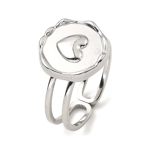 PandaHall 304 Stainless Steel Open Cuff Rings, Flat Round with Heart, Stainless Steel Color, US Size 6 3/4(17.1mm) 304 Stainless Steel Heart
PandaHall 304 Stainless Steel Open Cuff Rings, Flat Round with Heart, Stainless Steel Color, US Size 6 3/4(17.1mm) 304 Stainless Steel Heart