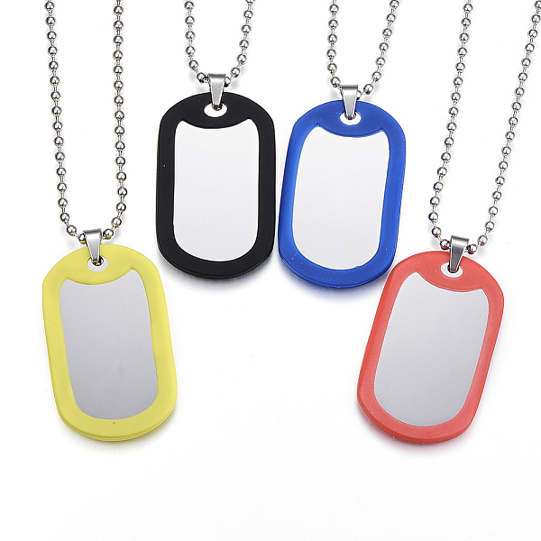 PandaHall 304 Stainless Steel Pendants, Rectangle Stamping Blank Tags with Rubber, Stainless Steel Color, Mixed Color, 51x31x3mm, Hole..., Multicolor
PandaHall 304 Stainless Steel Pendants, Rectangle Stamping Blank Tags with Rubber, Stainless Steel Color, Mixed Color, 51x31x3mm, Hole..., Multicolor