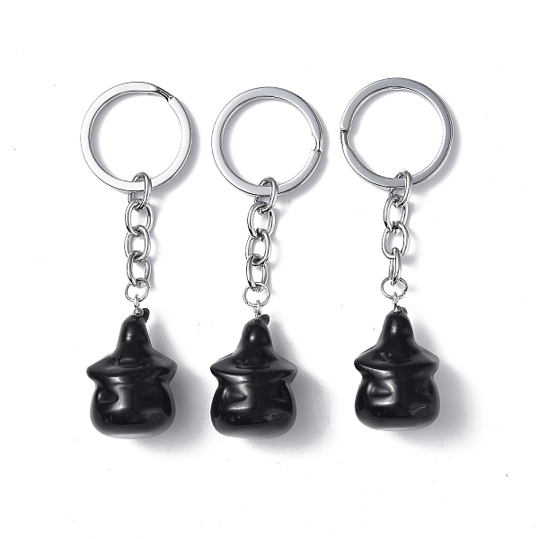 PandaHall Natural Obsidian Keychains, with Iron Keychain Clasps, Ghost, 8cm Obsidian Ghost
PandaHall Natural Obsidian Keychains, with Iron Keychain Clasps, Ghost, 8cm Obsidian Ghost