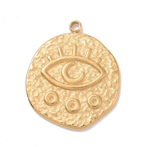 PandaHall 304 Stainless Steel Pendants, Textured, Flat Round with Eye & Moon, Golden, 21.5x17x1.5mm, Hole: 1.2mm 304 Stainless Steel Flat...
PandaHall 304 Stainless Steel Pendants, Textured, Flat Round with Eye & Moon, Golden, 21.5x17x1.5mm, Hole: 1.2mm 304 Stainless Steel Flat...