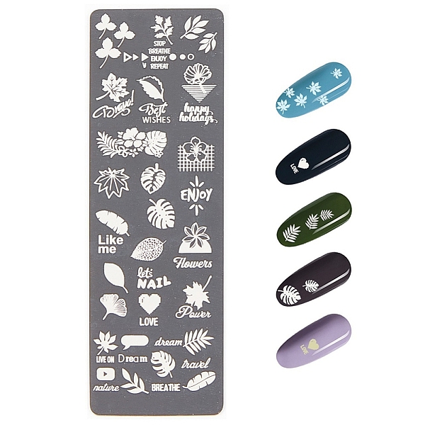 PandaHall Stainless Steel Nail Art Stamping Plates, Nail Image Templates, Rectangle with Leaf Pattern, Stainless Steel Color, 120x40mm...
PandaHall Stainless Steel Nail Art Stamping Plates, Nail Image Templates, Rectangle with Leaf Pattern, Stainless Steel Color, 120x40mm...