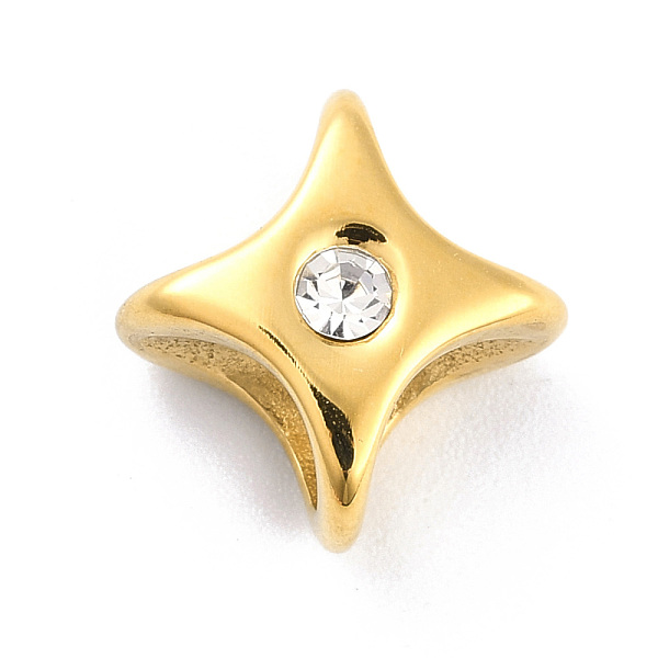 PandaHall Ion Plating(IP) 304 Stainless Steel Slide Charms, with Crystal Rhinestone, 4 Pointed Star, Golden, 10.5x10.5x8.5mm, Hole: 5.5mm..., Clear
PandaHall Ion Plating(IP) 304 Stainless Steel Slide Charms, with Crystal Rhinestone, 4 Pointed Star, Golden, 10.5x10.5x8.5mm, Hole: 5.5mm..., Clear