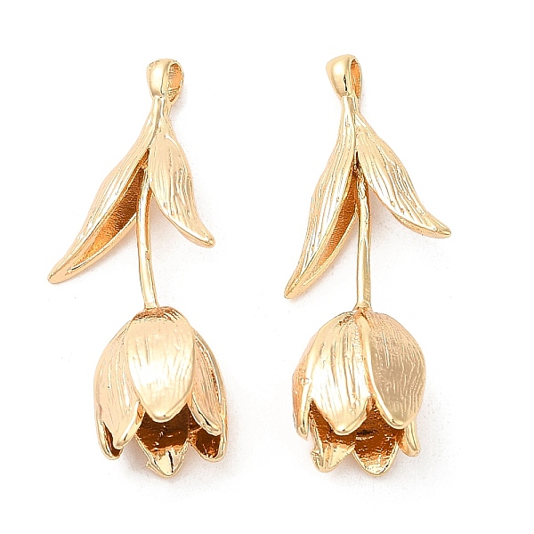 PandaHall Brass Pendants, Tulip Charm, Real 18K Gold Plated, 27x11x8mm, Hole: 1x2mm Brass Flower
PandaHall Brass Pendants, Tulip Charm, Real 18K Gold Plated, 27x11x8mm, Hole: 1x2mm Brass Flower