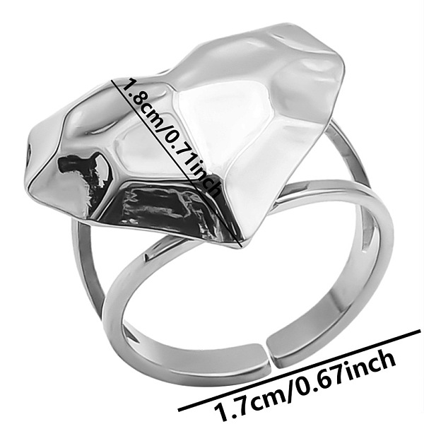 PandaHall Geometric Heart Shape Stainless Steel Open Cuff Ring for Unisex Jewelry, Stainless Steel Color Stainless Steel Heart
PandaHall Geometric Heart Shape Stainless Steel Open Cuff Ring for Unisex Jewelry, Stainless Steel Color Stainless Steel Heart
