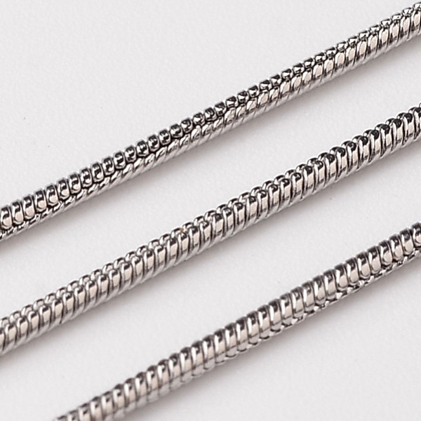 PandaHall 304 Stainless Steel Round Snake Chains, Soldered, Stainless Steel Color, 1mm 304 Stainless Steel
PandaHall 304 Stainless Steel Round Snake Chains, Soldered, Stainless Steel Color, 1mm 304 Stainless Steel