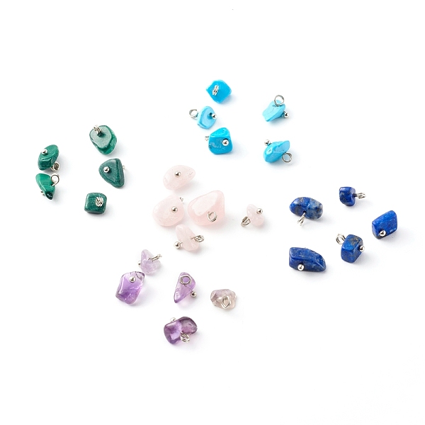 PandaHall Natural Mixed Gemstone Pendants, with Platinum Alloy Loops, Nuggets, 6~10.5x5~11.5x5~7mm, Hole: 2mm Mixed Stone Nuggets
PandaHall Natural Mixed Gemstone Pendants, with Platinum Alloy Loops, Nuggets, 6~10.5x5~11.5x5~7mm, Hole: 2mm Mixed Stone Nuggets