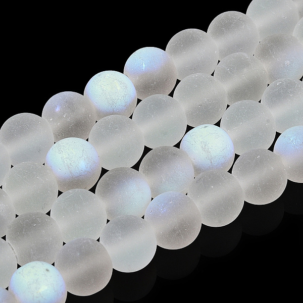PandaHall Transparent Frosted Glass Beads Strands, Half AB Color Plated, Round, WhiteSmoke, 8x7mm, Hole: 1mm, about 51~55pcs/strand..., White
PandaHall Transparent Frosted Glass Beads Strands, Half AB Color Plated, Round, WhiteSmoke, 8x7mm, Hole: 1mm, about 51~55pcs/strand..., White