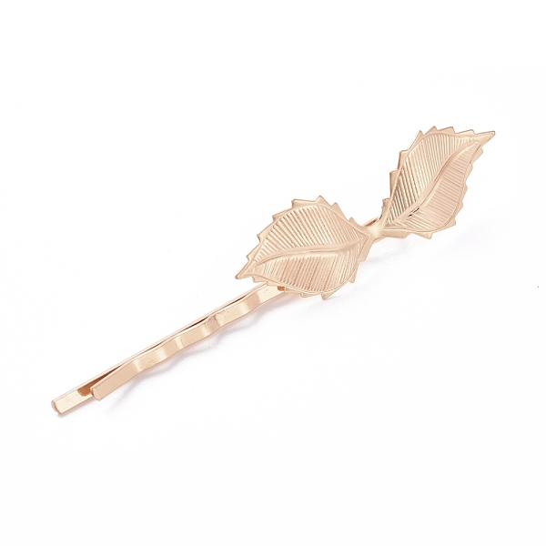 PandaHall Iron Hair Bobby Pins, with Brass Findings, Leaf, Long-Lasting Plated, Light Gold, 72x4.5mm, Leaf: 42x14mm Iron
PandaHall Iron Hair Bobby Pins, with Brass Findings, Leaf, Long-Lasting Plated, Light Gold, 72x4.5mm, Leaf: 42x14mm Iron