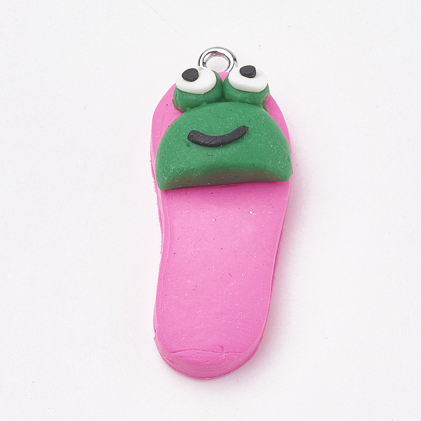 PandaHall Handmade Polymer Clay Pendants, with Iron Findings, Slipper with Frog, Platinum, Deep Pink, 34~35x14x10mm, Hole: 2mm Polymer Clay...
PandaHall Handmade Polymer Clay Pendants, with Iron Findings, Slipper with Frog, Platinum, Deep Pink, 34~35x14x10mm, Hole: 2mm Polymer Clay...