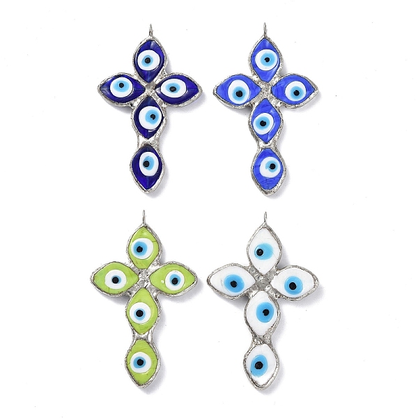 PandaHall Handmade Evil Eye Lampwork Pendants, with Platinum Tone Tin Finding, Cadmium Free & Lead Free, Cross Charm, Mixed Color, 71x43x5mm..., Multicolor
PandaHall Handmade Evil Eye Lampwork Pendants, with Platinum Tone Tin Finding, Cadmium Free & Lead Free, Cross Charm, Mixed Color, 71x43x5mm..., Multicolor