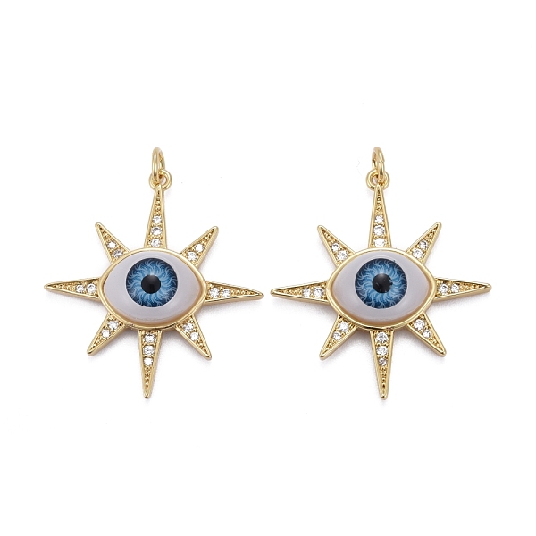 PandaHall Brass Micro Pave Cubic Zirconia Pendants, with Acrylic and Jump Ring, Long-Lasting Plated, Star with Eye, Real 18K Gold Plated..., Blue
PandaHall Brass Micro Pave Cubic Zirconia Pendants, with Acrylic and Jump Ring, Long-Lasting Plated, Star with Eye, Real 18K Gold Plated..., Blue
