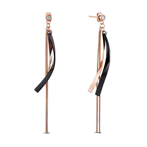 PandaHall SHEGRACE Titanium Steel Stud Earrings, with Cubic Zirconia and Snake Chains, Clear, Gunmetal & Rose Gold, 86.7mm Titanium Steel...
PandaHall SHEGRACE Titanium Steel Stud Earrings, with Cubic Zirconia and Snake Chains, Clear, Gunmetal & Rose Gold, 86.7mm Titanium Steel...