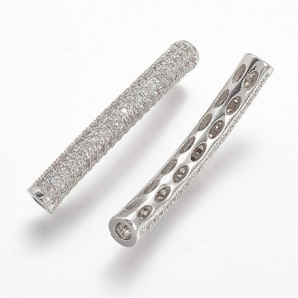 PandaHall Brass Micro Pave Cubic Zirconia Tube Beads, Tube, Curved, Clear, Platinum, 31.5x4.2mm, Hole: 2mm Brass+Cubic Zirconia Tube Clear
PandaHall Brass Micro Pave Cubic Zirconia Tube Beads, Tube, Curved, Clear, Platinum, 31.5x4.2mm, Hole: 2mm Brass+Cubic Zirconia Tube Clear