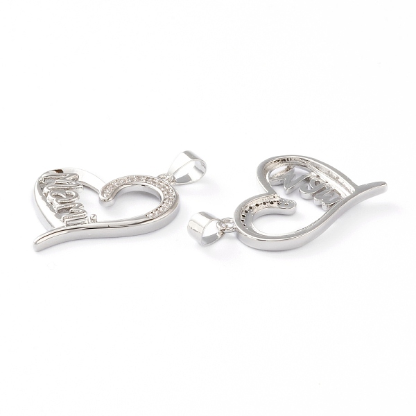 PandaHall Brass Micro Pave Clear Cubic Zirconia Pendants, Long-Lasting Plated, for Mother's Day, Heart with Word Mam, Platinum, 26x22x3mm...
PandaHall Brass Micro Pave Clear Cubic Zirconia Pendants, Long-Lasting Plated, for Mother's Day, Heart with Word Mam, Platinum, 26x22x3mm...
