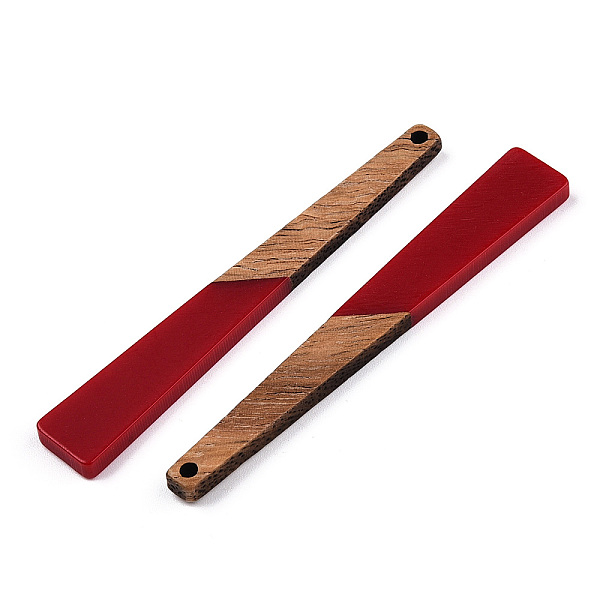 PandaHall Opaque Resin & Walnut Wood Big Pendants, Trapezoid Charm, Dark Red, 69.5x10.5x3mm, Hole: 2mm Resin+Wood Trapezoid
PandaHall Opaque Resin & Walnut Wood Big Pendants, Trapezoid Charm, Dark Red, 69.5x10.5x3mm, Hole: 2mm Resin+Wood Trapezoid