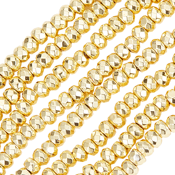 PandaHall Beebeecraft 2 Strands Electroplate Non-magnetic Synthetic Hematite Beads Strands, Rondelle, Faceted, Golden Plated, 3x2mm, Hole...
PandaHall Beebeecraft 2 Strands Electroplate Non-magnetic Synthetic Hematite Beads Strands, Rondelle, Faceted, Golden Plated, 3x2mm, Hole...