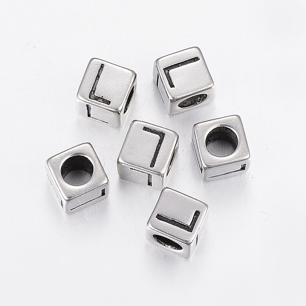 PandaHall 304 Stainless Steel Large Hole Letter European Beads, Cube with Letter.L, Antique Silver, 8x8x8mm, Hole: 5mm 304 Stainless Steel...
PandaHall 304 Stainless Steel Large Hole Letter European Beads, Cube with Letter.L, Antique Silver, 8x8x8mm, Hole: 5mm 304 Stainless Steel...