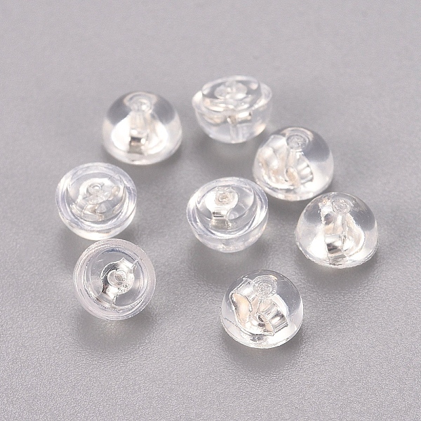 PandaHall Silicone Ear Nuts, with 925 Sterling Silver Findings, Half Round, Clear, Silver, 5.5x4mm, Hole: 0.6mm Silicone Clear
PandaHall Silicone Ear Nuts, with 925 Sterling Silver Findings, Half Round, Clear, Silver, 5.5x4mm, Hole: 0.6mm Silicone Clear