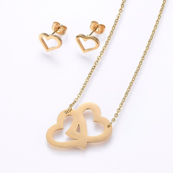 PandaHall 304 Stainless Steel Jewelry Sets, Stud Earrings and Pendant Necklaces, Heart, Golden, Necklace: 18.9 inch(48cm), Stud Earrings...
PandaHall 304 Stainless Steel Jewelry Sets, Stud Earrings and Pendant Necklaces, Heart, Golden, Necklace: 18.9 inch(48cm), Stud Earrings...