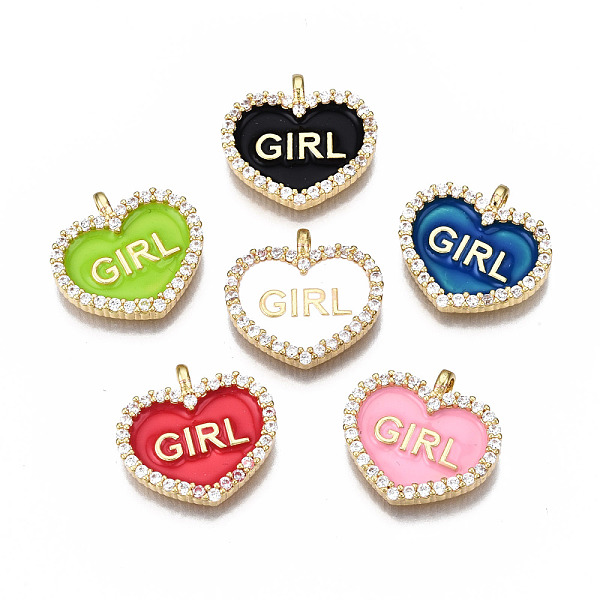 PandaHall Brass Micro Pave Clear Cubic Zirconia Pendants, with Enamel, Cadmium Free & Nickel Free & Lead Free, Heart with Girl, Real 16K..., Multicolor
PandaHall Brass Micro Pave Clear Cubic Zirconia Pendants, with Enamel, Cadmium Free & Nickel Free & Lead Free, Heart with Girl, Real 16K..., Multicolor