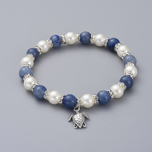 PandaHall Stretch Charm Bracelets, with Natural Aventurine Beads, Glass Pearl Beads, Zinc Alloy Charms and Brass Rhinestone Spacer Beads..., Clear
PandaHall Stretch Charm Bracelets, with Natural Aventurine Beads, Glass Pearl Beads, Zinc Alloy Charms and Brass Rhinestone Spacer Beads..., Clear