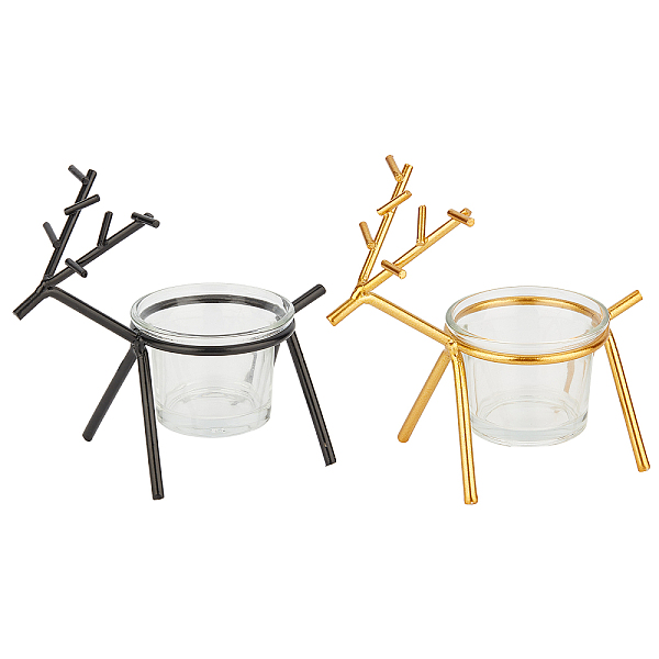 PandaHall AHANDMAKER 2 Sets 2 Colors Iron Candle Holder, with Glass Bottle, Deer, Electrophoresis Black & Golden, 77x65x116mm, Hole: 44mm, 1...
PandaHall AHANDMAKER 2 Sets 2 Colors Iron Candle Holder, with Glass Bottle, Deer, Electrophoresis Black & Golden, 77x65x116mm, Hole: 44mm, 1...