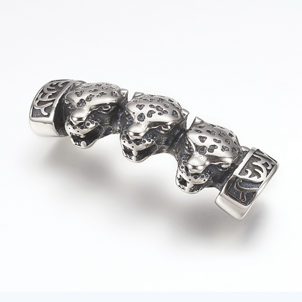 PandaHall 304 Stainless Steel Slide Charms, Leapord Head, Antique Silver, 47x15.5x9mm, Hole: 7x12mm 304 Stainless Steel Leopard
PandaHall 304 Stainless Steel Slide Charms, Leapord Head, Antique Silver, 47x15.5x9mm, Hole: 7x12mm 304 Stainless Steel Leopard
