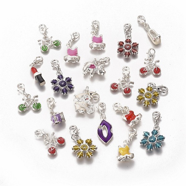 PandaHall Alloy Enamel Pendants, with Lobster Claw Clasps, Mixed Shapes, Mixed Color, 28~38x10~26mm Alloy+Enamel Mixed Shapes Multicolor
PandaHall Alloy Enamel Pendants, with Lobster Claw Clasps, Mixed Shapes, Mixed Color, 28~38x10~26mm Alloy+Enamel Mixed Shapes Multicolor