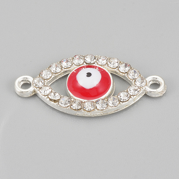 PandaHall Alloy Rhinestone Links connectors, Cadmium Free & Lead Free, Evil Eye, Red, Silver Color Plated, 22x10x2mm, Hole: 1mm...
PandaHall Alloy Rhinestone Links connectors, Cadmium Free & Lead Free, Evil Eye, Red, Silver Color Plated, 22x10x2mm, Hole: 1mm...