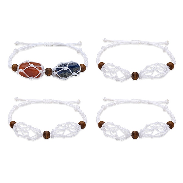 PandaHall 4Pcs Nylon Braided Bracelet, with Natural Wood Beads, Macrame Pouch Empty Stone Holder for Adjustable Bracelet Making, White...
PandaHall 4Pcs Nylon Braided Bracelet, with Natural Wood Beads, Macrame Pouch Empty Stone Holder for Adjustable Bracelet Making, White...