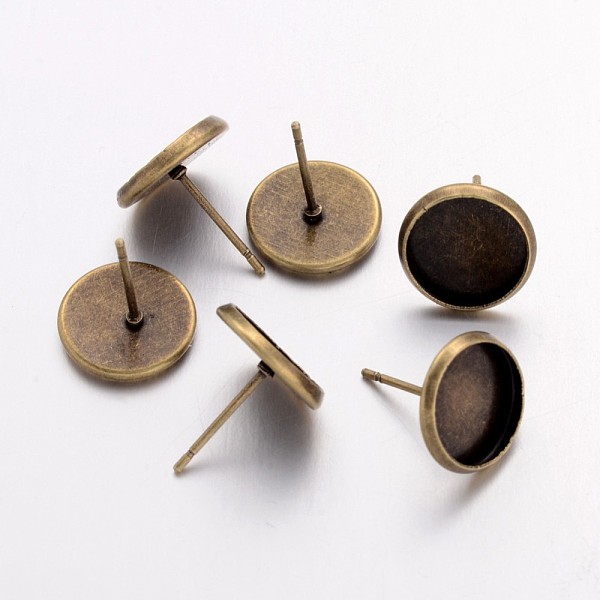 PandaHall Iron Stud Earring Settings, Flat Round, Nickel Free, Antique Bronze, 12mm, Tray: 10mm, Pin: 1mm Iron Flat Round
PandaHall Iron Stud Earring Settings, Flat Round, Nickel Free, Antique Bronze, 12mm, Tray: 10mm, Pin: 1mm Iron Flat Round