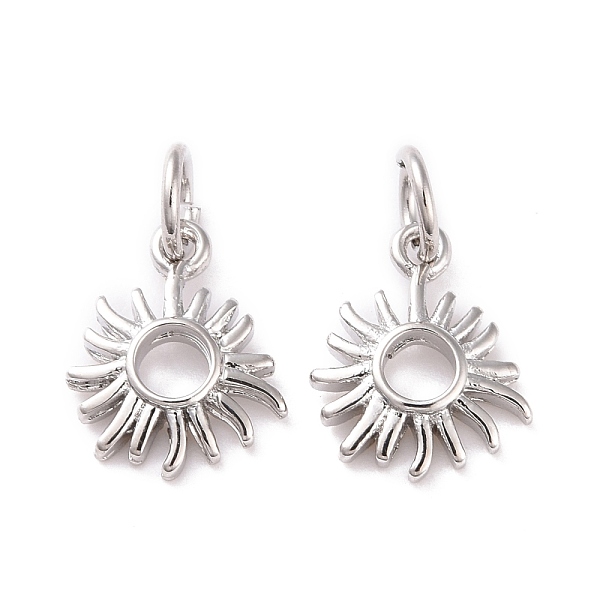 PandaHall Brass Charms, with Jump Ring, Cadmium Free & Lead Free, Sun, Platinum, 12x9.5x2mm, Hole: 3mm Brass Sun
PandaHall Brass Charms, with Jump Ring, Cadmium Free & Lead Free, Sun, Platinum, 12x9.5x2mm, Hole: 3mm Brass Sun