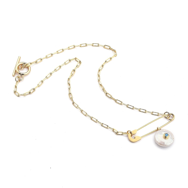 PandaHall Natural Pearl Pendant Necklaces, with 201 Stainless Steel Safety Pins and Cardboard Box, Flat Round, Golden, 15.55~16.14 inch...
PandaHall Natural Pearl Pendant Necklaces, with 201 Stainless Steel Safety Pins and Cardboard Box, Flat Round, Golden, 15.55~16.14 inch...