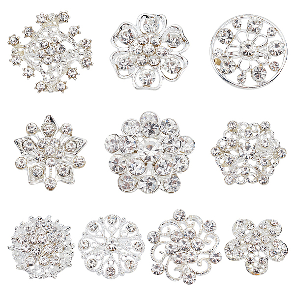 PandaHall 9pcs 9 style Rhinestone Flower Lapel Pins, Silver Plated Alloy Exquisite Brooch for Women Wedding Party, Crystal..., Clear
PandaHall 9pcs 9 style Rhinestone Flower Lapel Pins, Silver Plated Alloy Exquisite Brooch for Women Wedding Party, Crystal..., Clear
