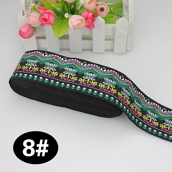 PandaHall Ethnic Style Embroidery Polyester Ribbons, Jacquard Ribbon, Garment Accessories, Wave Pattern, Black, 1-3/4 inch(45mm), about...
PandaHall Ethnic Style Embroidery Polyester Ribbons, Jacquard Ribbon, Garment Accessories, Wave Pattern, Black, 1-3/4 inch(45mm), about...