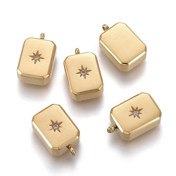 PandaHall 316 Surgical Stainless Steel Charms, with Crystal Rhinestone, Octagon with Star, Golden, 14x9x4mm, Hole: 1.4mm Stainless..., Clear
PandaHall 316 Surgical Stainless Steel Charms, with Crystal Rhinestone, Octagon with Star, Golden, 14x9x4mm, Hole: 1.4mm Stainless..., Clear