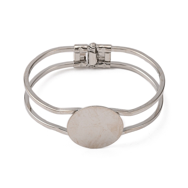 PandaHall Brass Bangle Making, Blank Bangle Base, Flat Round, Platinum, 1-3/4 inchx2-3/8 inch(46x60mm), Tray: 25mm Brass
PandaHall Brass Bangle Making, Blank Bangle Base, Flat Round, Platinum, 1-3/4 inchx2-3/8 inch(46x60mm), Tray: 25mm Brass