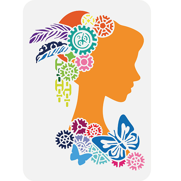 PandaHall FINGERINSPIRE Steampunk Woman Painting Stencil 8.3x11.7inch Reusable Gear Feather Butterfly Drawing Template Beautiful Woman...
PandaHall FINGERINSPIRE Steampunk Woman Painting Stencil 8.3x11.7inch Reusable Gear Feather Butterfly Drawing Template Beautiful Woman...