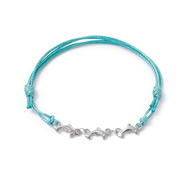 PandaHall Dolphin 304 Stainless Steel Link Bracelets, Waxed Polyester Adjustable Bracelet, Stainless Steel Color, Inner Diameter: 2~3-1/8...
PandaHall Dolphin 304 Stainless Steel Link Bracelets, Waxed Polyester Adjustable Bracelet, Stainless Steel Color, Inner Diameter: 2~3-1/8...