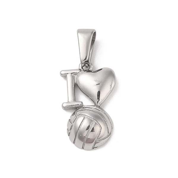 PandaHall 304 Stainless Steel Pendants, I Love Volleyball Charm, Stainless Steel Color, 21x12.5x4.5mm, Hole: 6x3mm 304 Stainless Steel Heart
PandaHall 304 Stainless Steel Pendants, I Love Volleyball Charm, Stainless Steel Color, 21x12.5x4.5mm, Hole: 6x3mm 304 Stainless Steel Heart