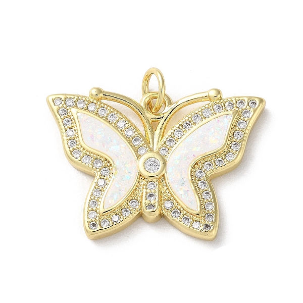 PandaHall Brass Micro Pave Clear Cubic Zirconia Pendants, with Synthetic Opal and Jump Ring, Real 18K Gold Plated, Butterfly, 17x24x2.7mm...
PandaHall Brass Micro Pave Clear Cubic Zirconia Pendants, with Synthetic Opal and Jump Ring, Real 18K Gold Plated, Butterfly, 17x24x2.7mm...