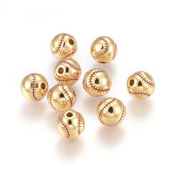 PandaHall Brass Enamel Beads, Sports Beads, Long-Lasting Plated, Baseball, Real 18K Gold Plated, 9.3x9mm, Hole: 2.1mm Brass+Enamel Others
PandaHall Brass Enamel Beads, Sports Beads, Long-Lasting Plated, Baseball, Real 18K Gold Plated, 9.3x9mm, Hole: 2.1mm Brass+Enamel Others