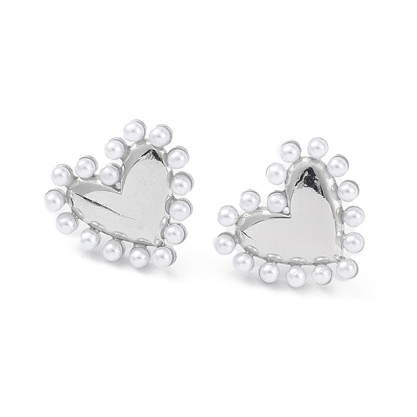 PandaHall Heart Rack Plating Brass Stud Earrings for Women, with Plastic Pearl Bead, Long-Lasting Plated, Lead Free & Cadmium Free, Platinum..., White
PandaHall Heart Rack Plating Brass Stud Earrings for Women, with Plastic Pearl Bead, Long-Lasting Plated, Lead Free & Cadmium Free, Platinum..., White