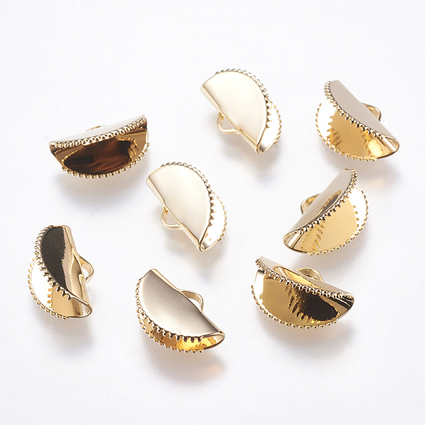 PandaHall Brass Ribbon Crimp Ends, Semicircle, Real 18K Gold Plated, 10x15mm, Hole: 1x3mm Brass
PandaHall Brass Ribbon Crimp Ends, Semicircle, Real 18K Gold Plated, 10x15mm, Hole: 1x3mm Brass