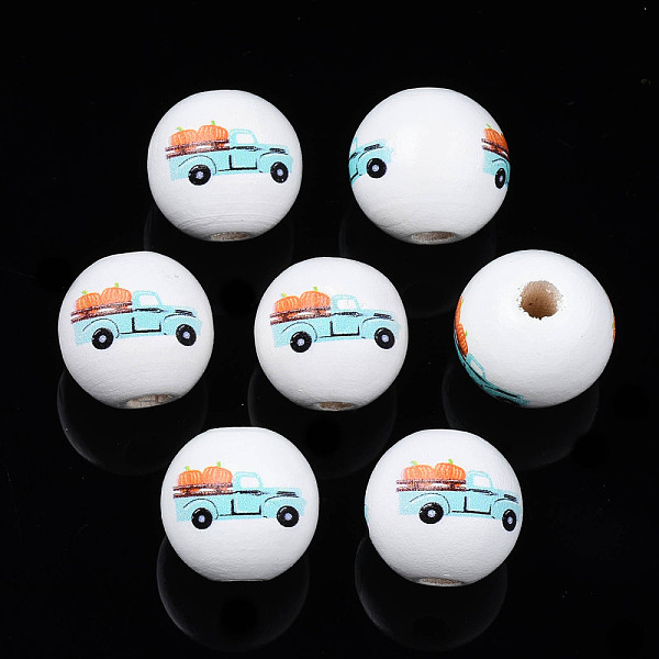 PandaHall Autumn Theme Printed Natural Wood Beads, Round with Car with Pumpkin & Truck, Dark Turquoise, 15.5x14.5mm, Hole: 4mm Schima Wood...
PandaHall Autumn Theme Printed Natural Wood Beads, Round with Car with Pumpkin & Truck, Dark Turquoise, 15.5x14.5mm, Hole: 4mm Schima Wood...